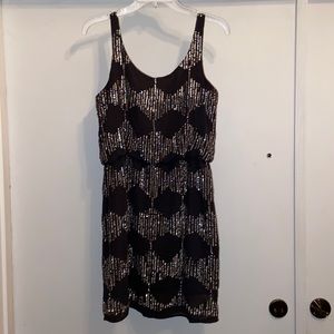Romeo & Juliet Couture Sequin Black Dress Mini Size S
